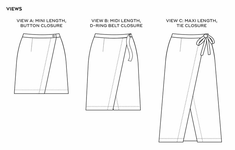 Nita Wrap Skirt - Modern women's digital pdf sewing pattern by Sew DIY