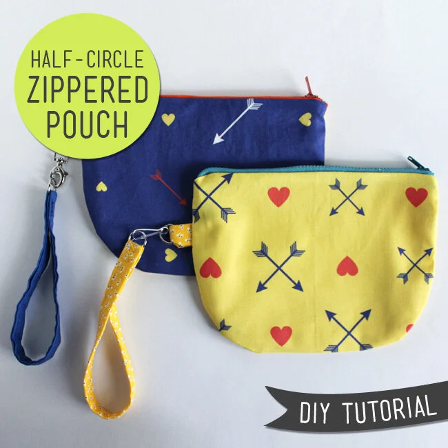 DIY Tutorial – Half Circle Zip Pouch (with free pattern)
