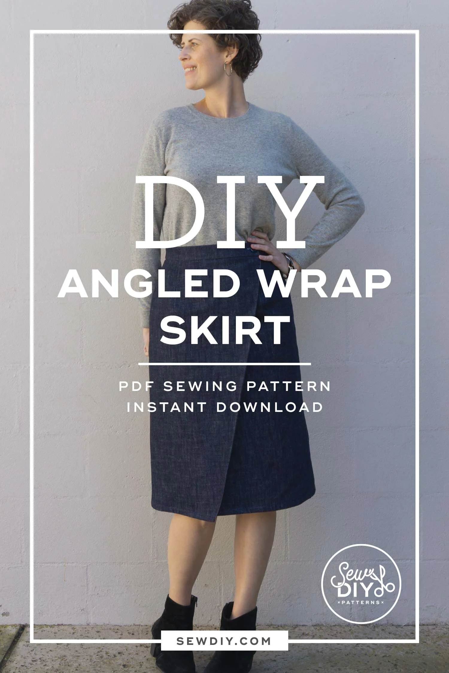 DIY Flannel Lined Angled Wrap Skirt Sew DIY DIY Flannel Lined Angled Wrap Skirt Sew DIY