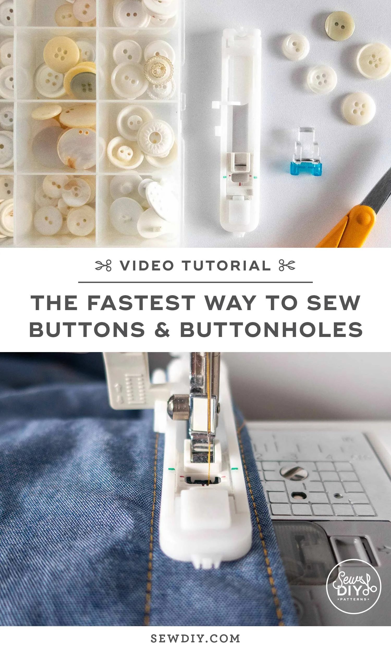 7+ Sew Button With Sewing Machine The quickest way to sew buttons and buttonholes - Video Tutorial — Sew DIY