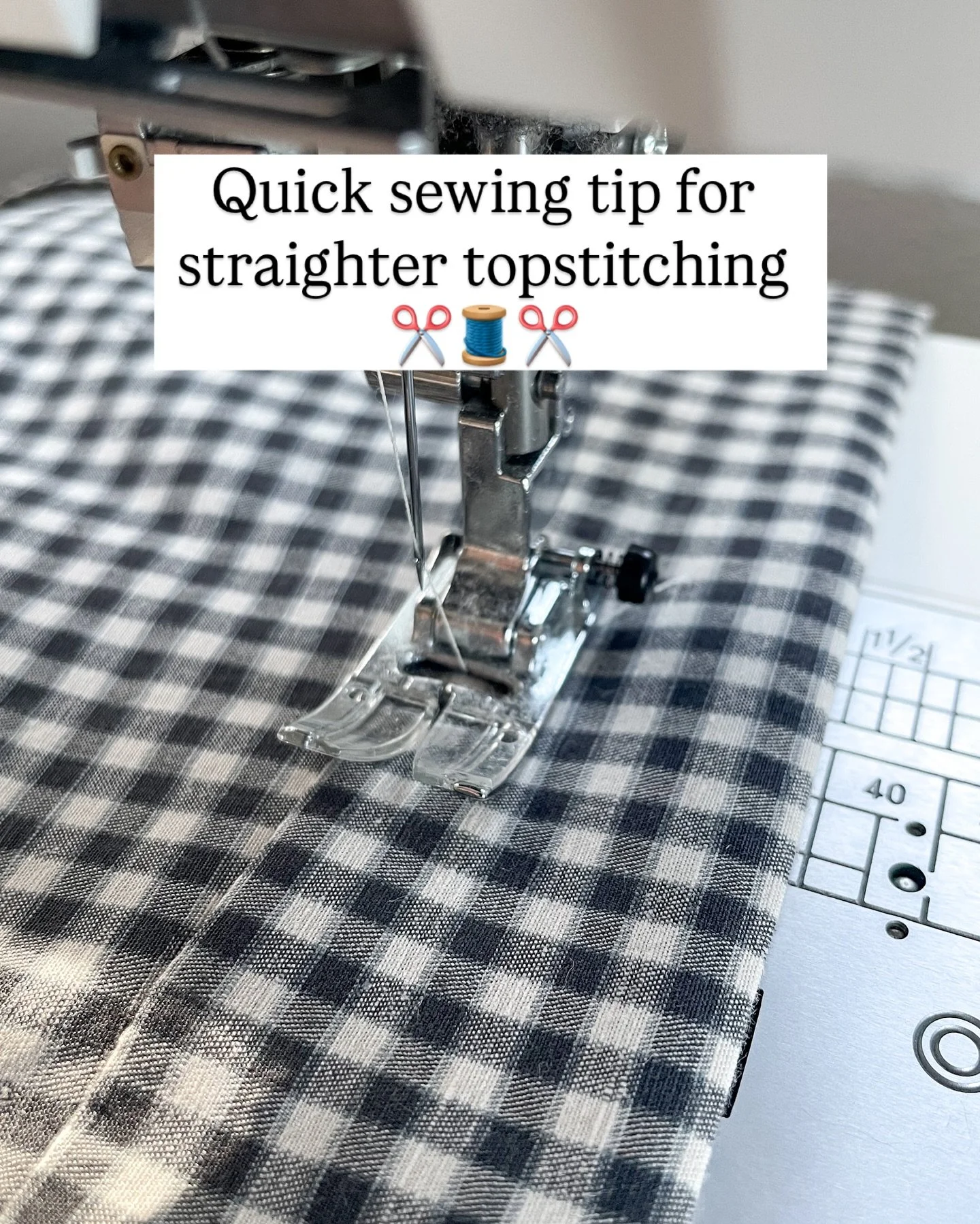 🪡✨ Tired of wandering topstitching? Don&rsquo;t want to buy another machine foot? 🙋&zwj;♀️
 Here&rsquo;s my favorite trick for straighter topstitching: 
👉&nbsp;Adjust the needle position&nbsp;👈

Sometimes we can use an edge stitch foot but it doe