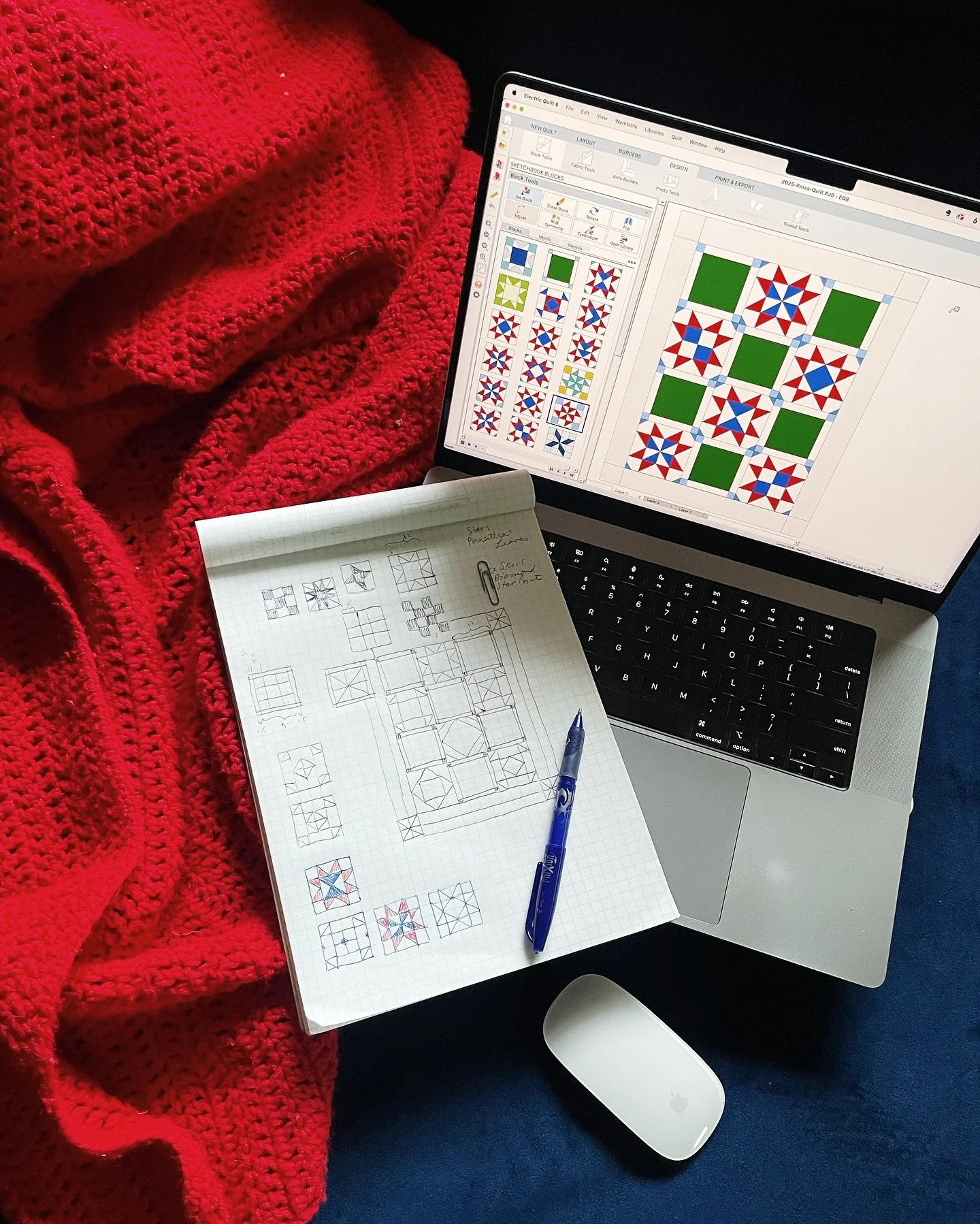 The best thing about the weather turning cold, dark and wet is that I have the best reason to stay inside and sew. 🥳 Despite being about 2/3 of the way through making one quilt top, I couldn&rsquo;t resist designing a new one for some recently thrif