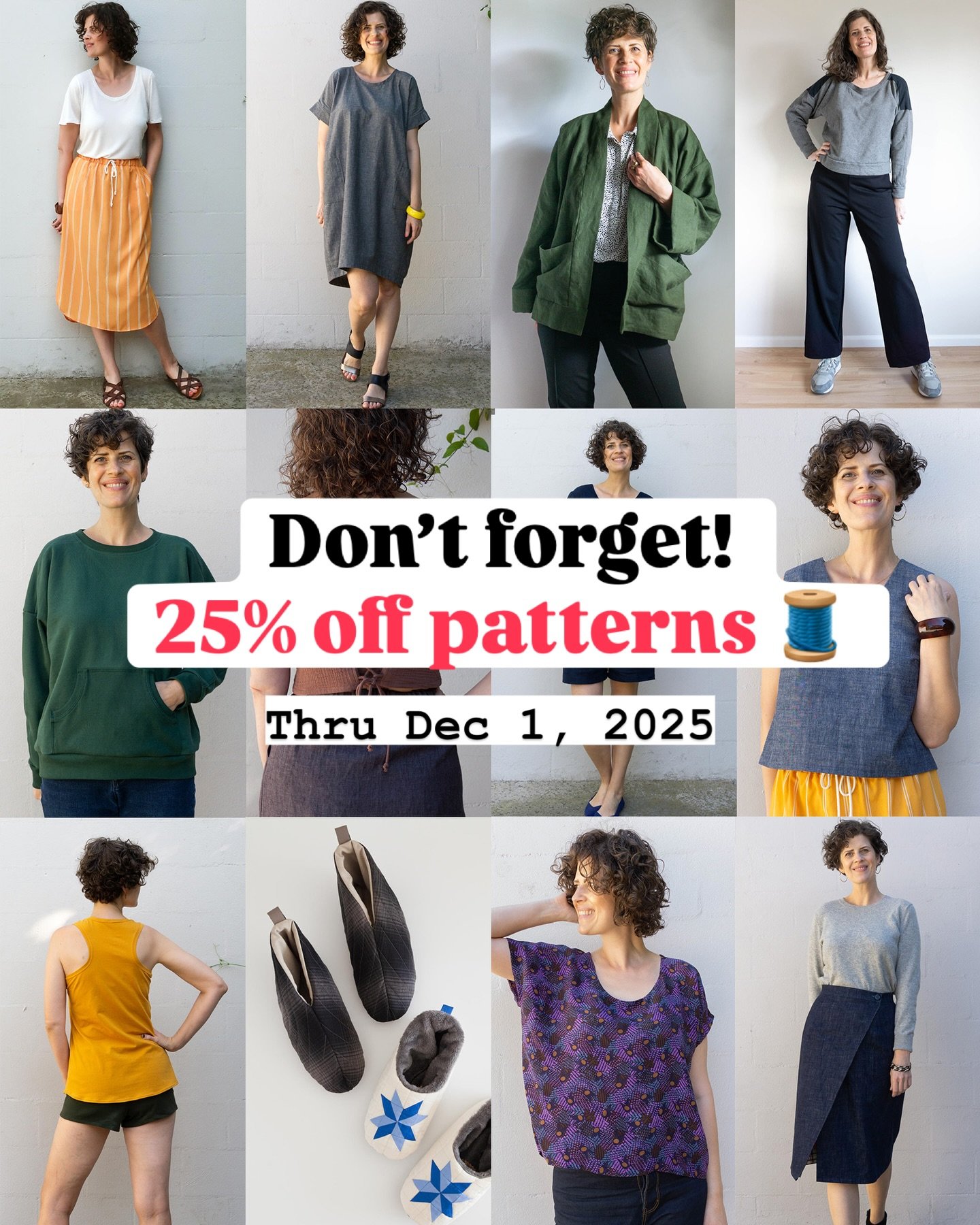 Just a quick reminder that our annual Thank You Sale ends tomorrow. 🦃🍁 Use code&nbsp;SEWTHANKS2025&nbsp;at checkout to take&nbsp;25% off all pdf patterns, printables and drafting manuals.&nbsp;There&rsquo;s lots to choose from!&nbsp;
&nbsp;
👉&nbsp