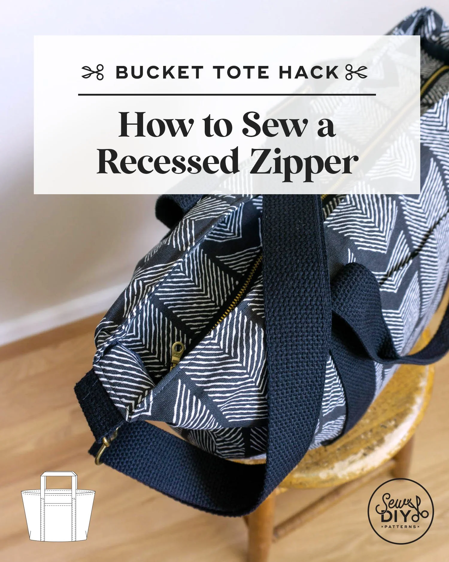 How to sew a recessed zipper — Bucket Tote Hack