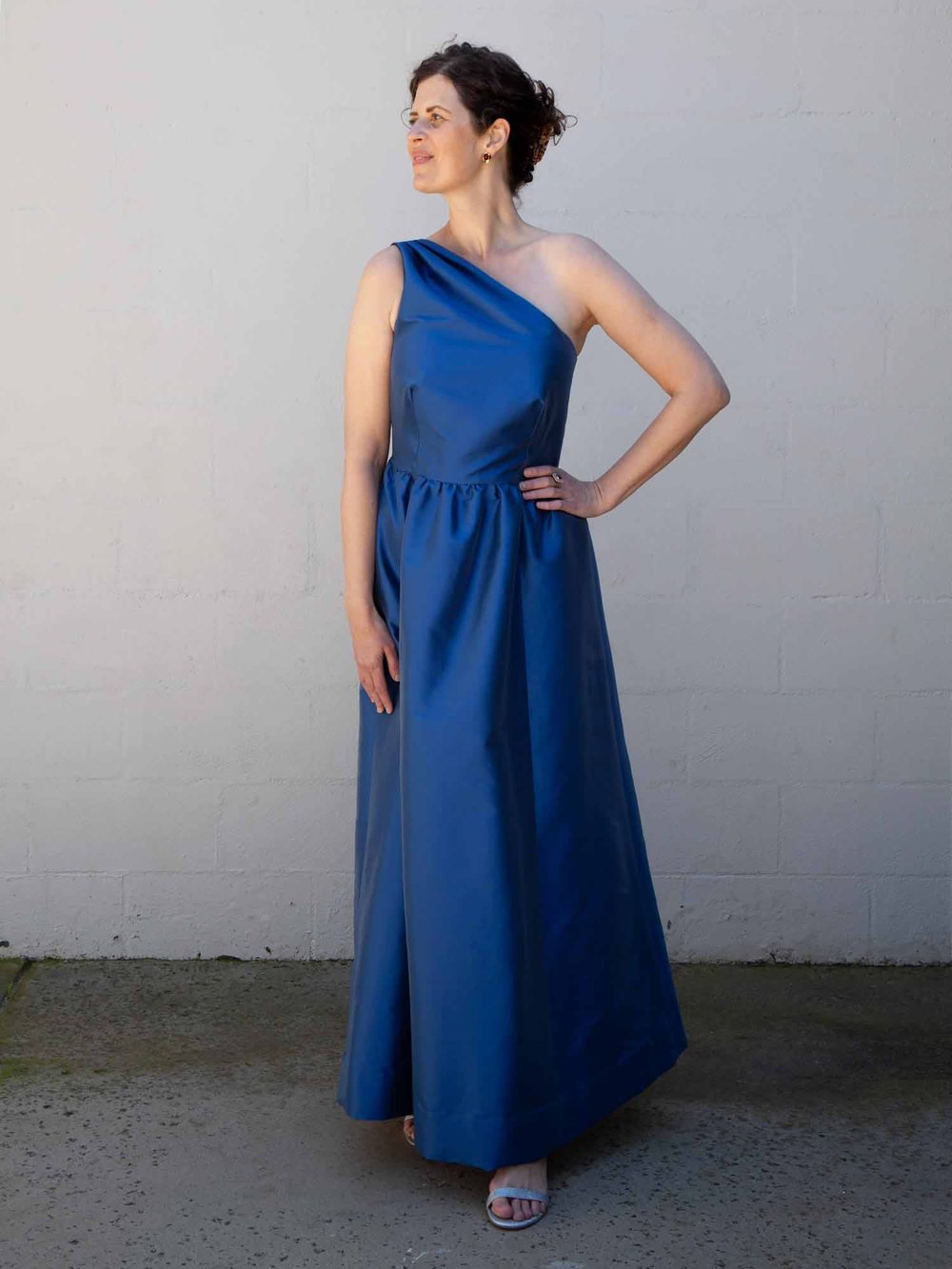 DIY One-Shoulder Evening Gown–Self-drafted by Sew DIY Patterns