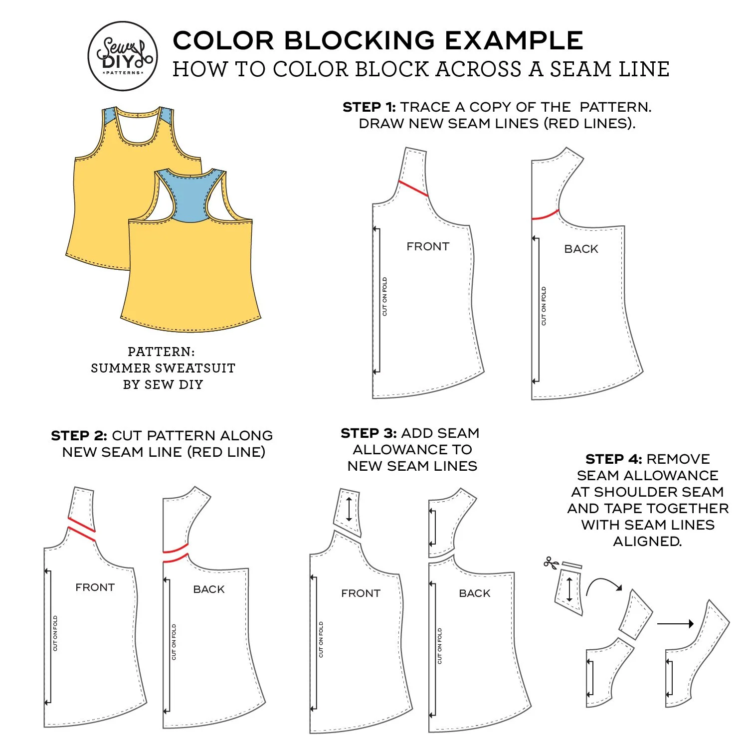 How to Color Block Sewing Patterns — Sew DIY