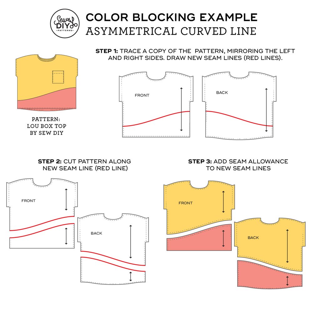 HOW TO COLOR BLOCK A CURVED ASYMMETRICAL LINE