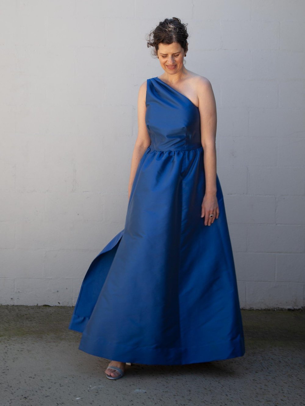 DIY One-Shoulder Evening Gown–Self-drafted by Sew DIY Patterns