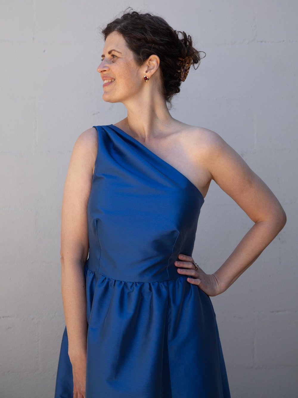 DIY One-Shoulder Evening Gown–Self-drafted by Sew DIY Patterns