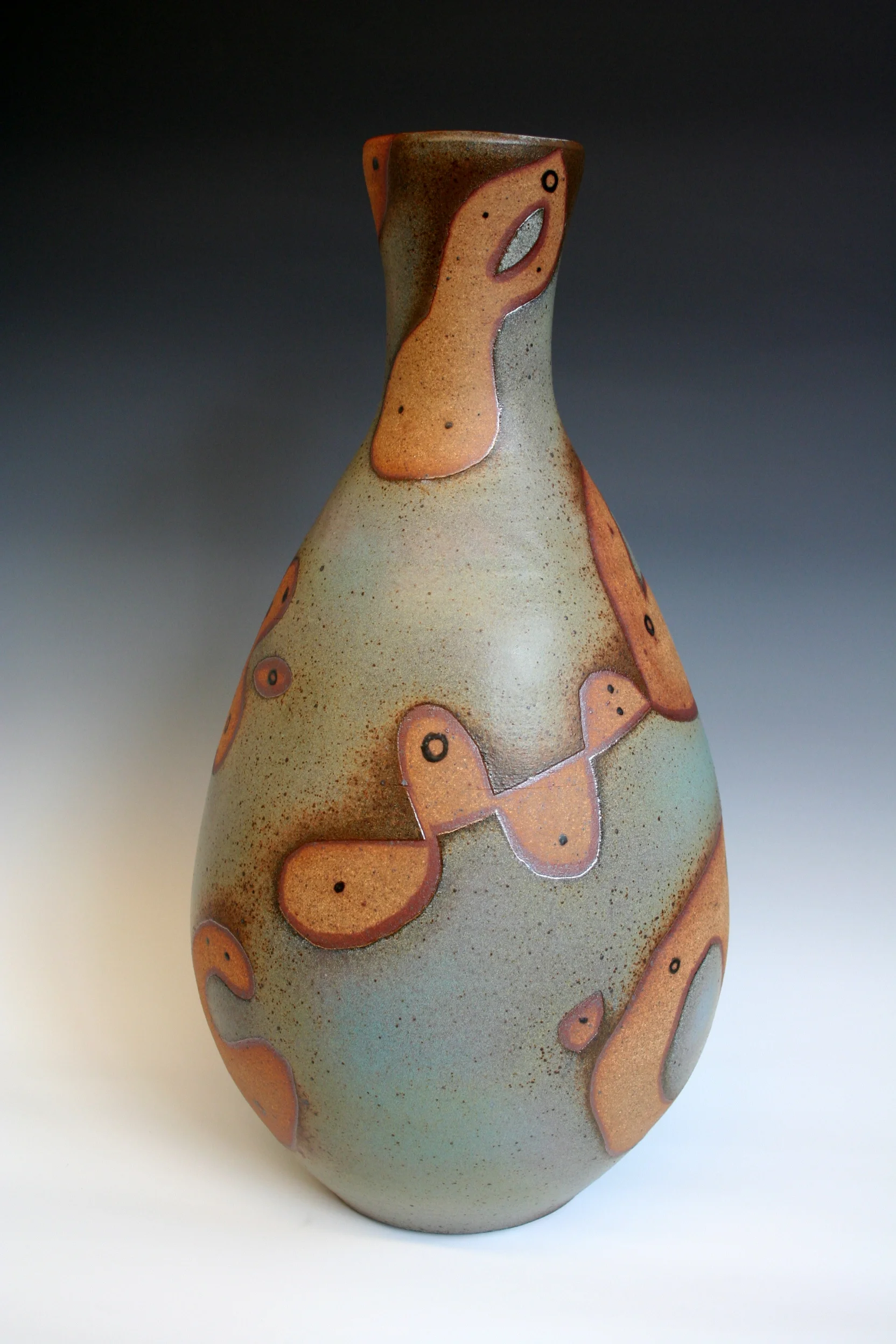 Vase with stencil design