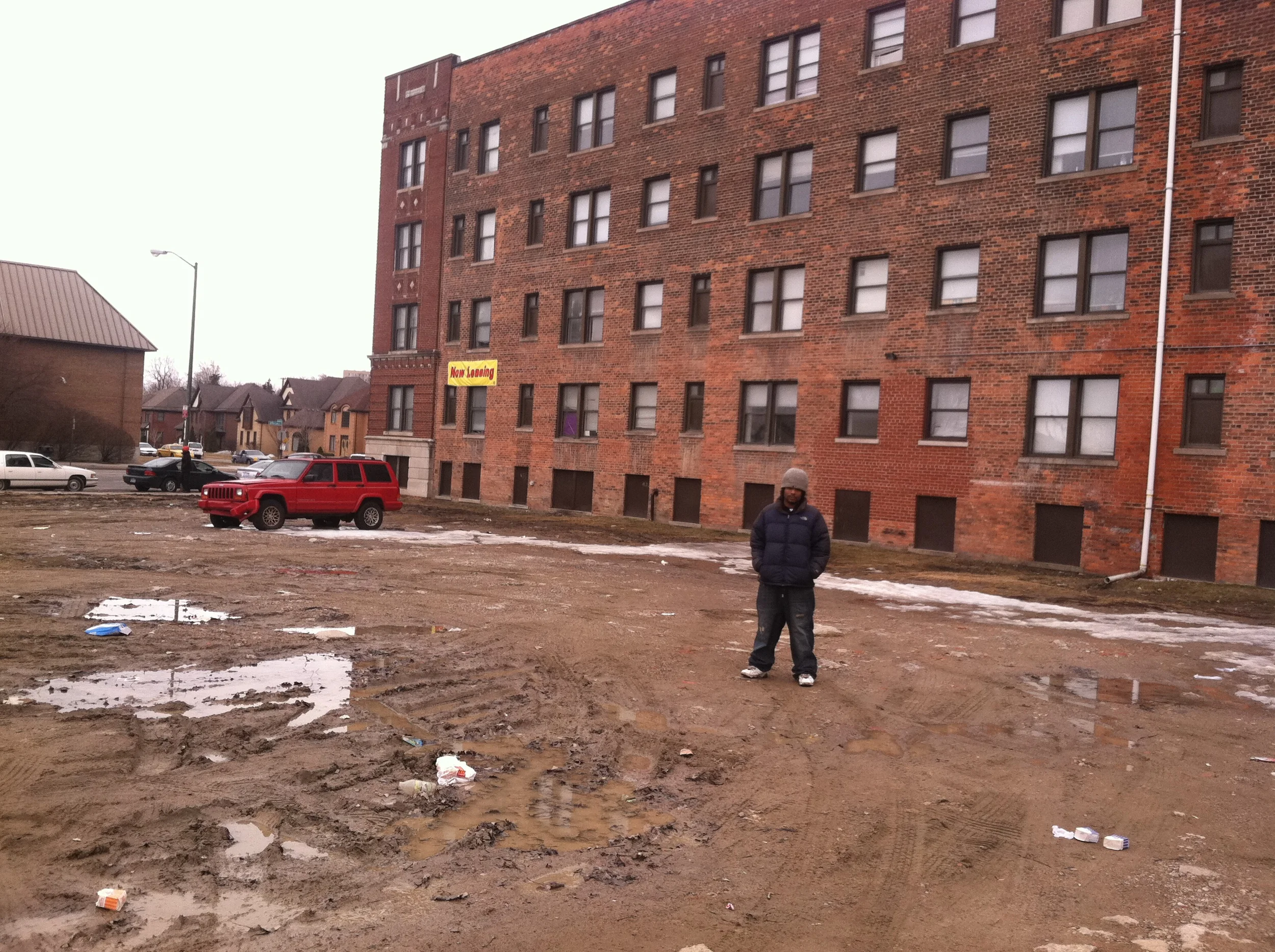 Parking lot behind Colony Arms.