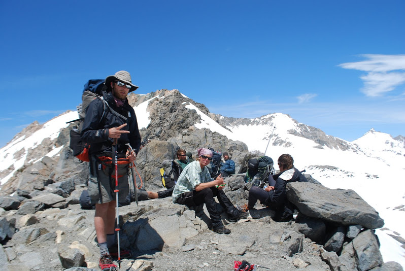 The very next morning we ascend to Glen pass and meet the first group since Whitney. We had met most of them before, and a reunion at 11,900 ft. altitude on a windy pass seemed fitting.