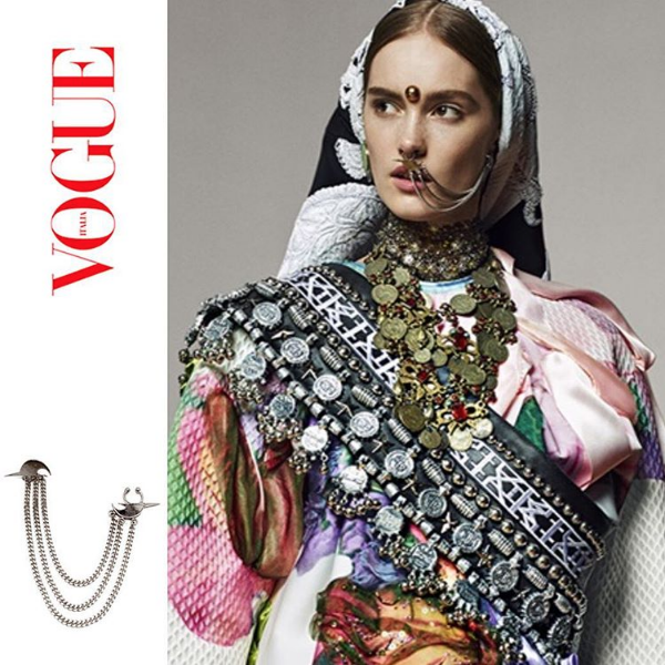  The HATURN SEPTUM CUFF/EARRING featured in an online editorial for VOGUE ITALIA 