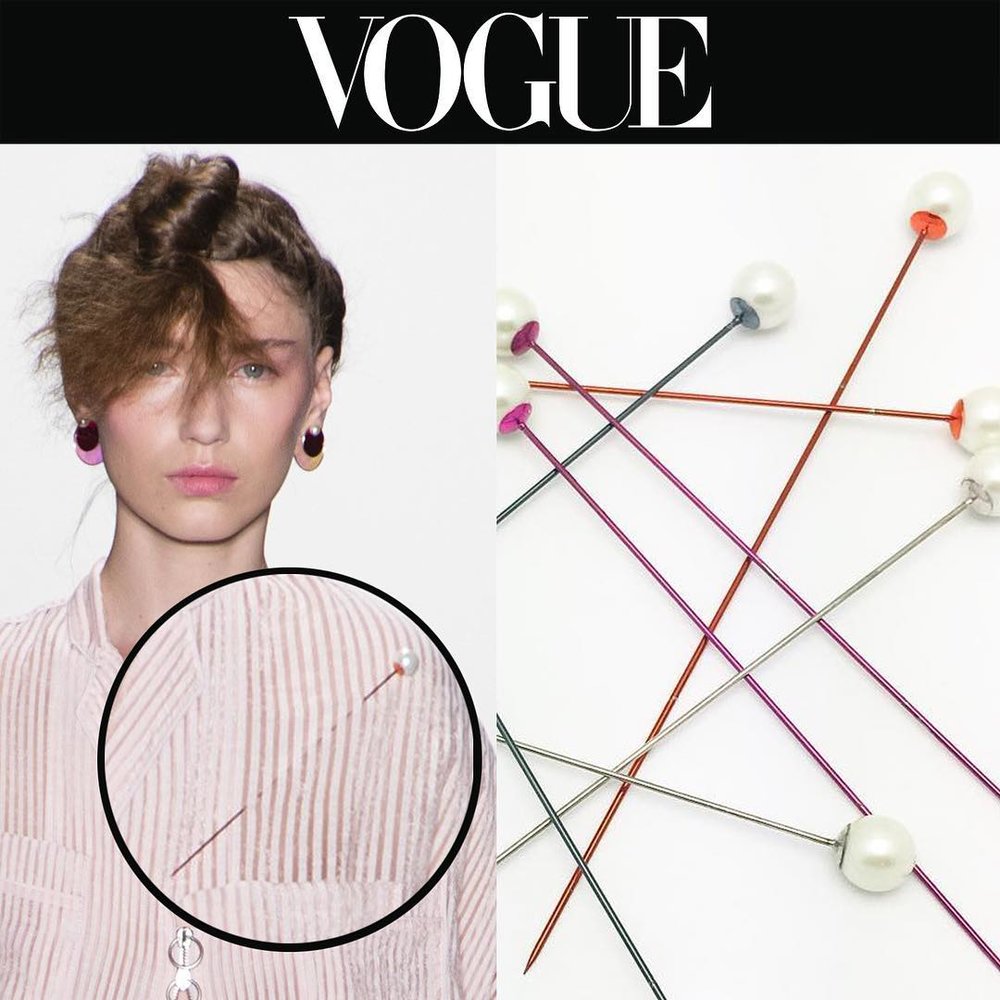  Adam Selman X Chrishabana SS17 OVERSIZED PEARL PINS from Vogue Magazine.&nbsp; 