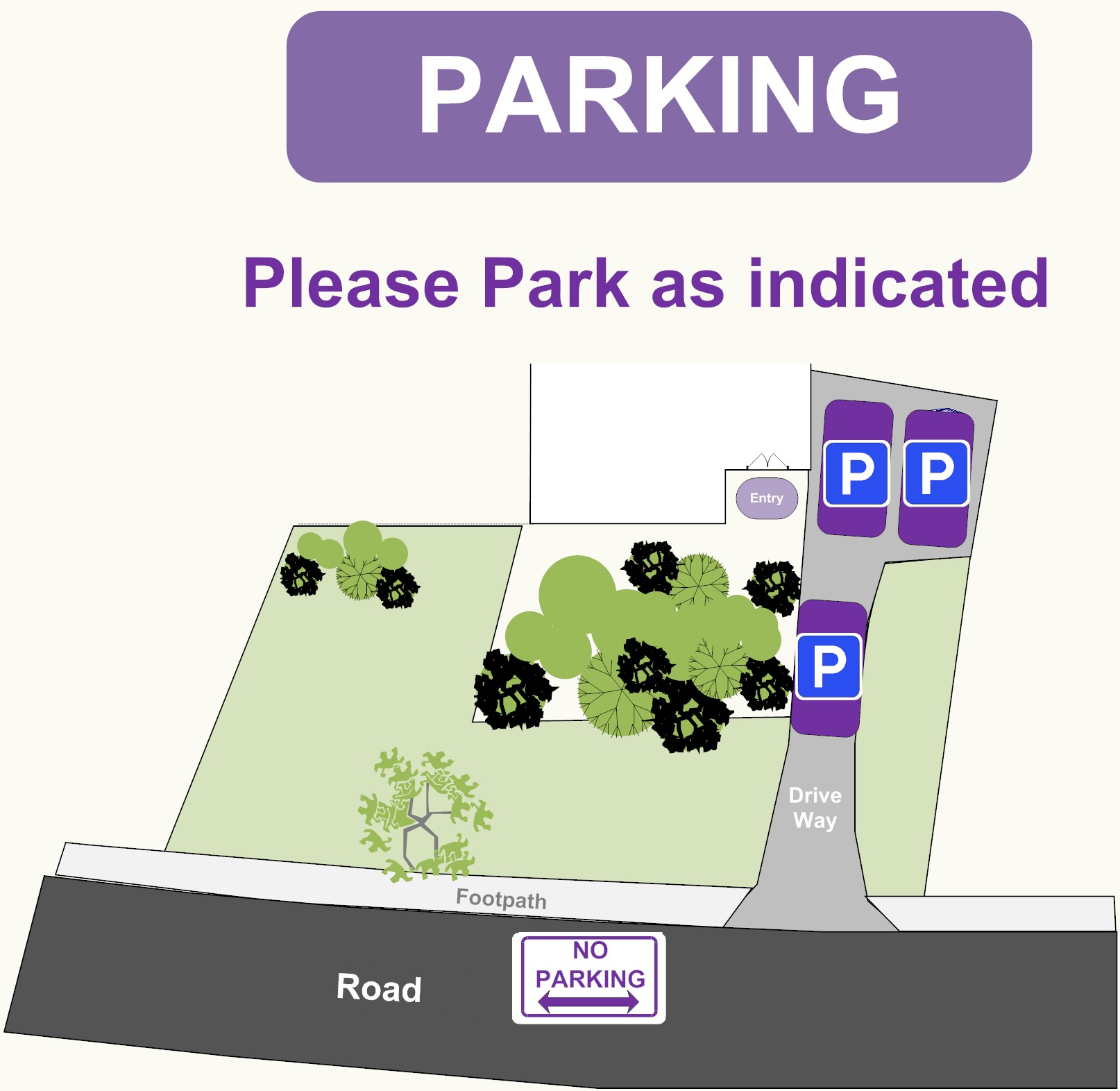 Due to Council Regulation, please only Park as indicated.
