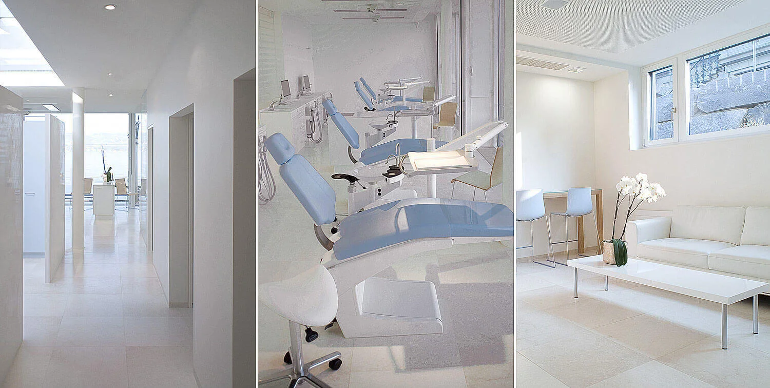 Commercial interiors photography for the orthodontic center near Zurich with treatment and waiting room.