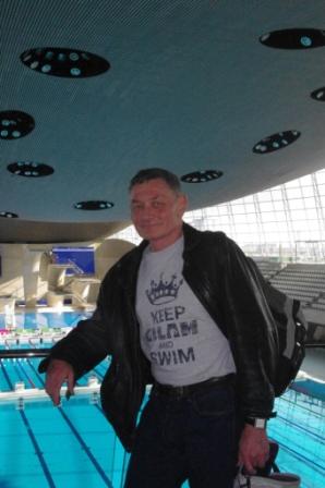 Christopher, sporting the "Keep GLLAM and Swim" T shirt from 2013