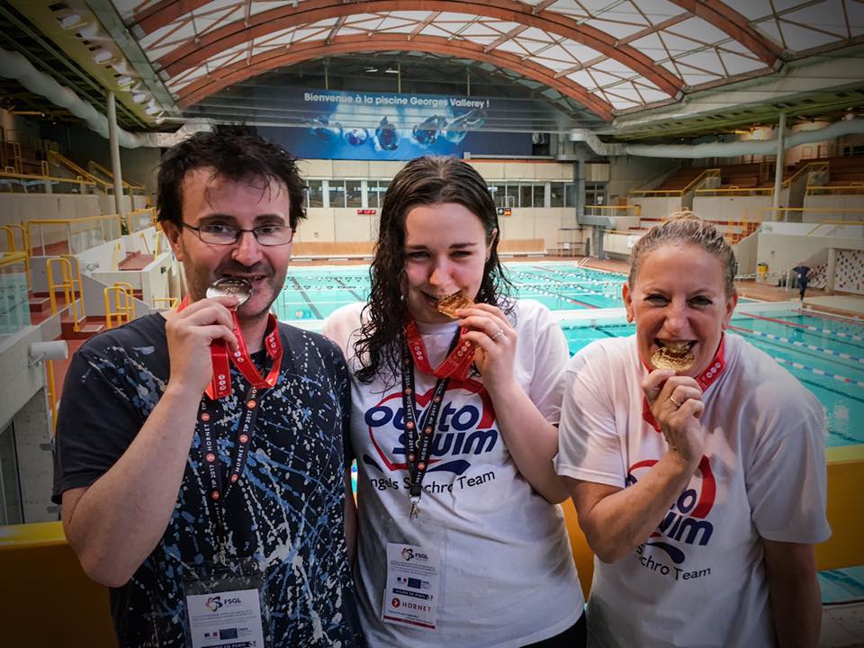 Synchro success: Golds for Steph and Sue's solos and their duet, and silver for John's solo