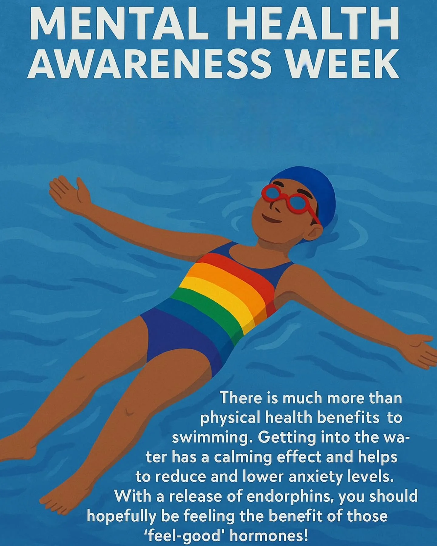 Mental Health Awareness Week - Swimming with Out to swim

There is much more than physical health benefits to swimming. Getting into the water has a calming effect and helps to reduce and lower anxiety levels. With a release of endorphins, you should