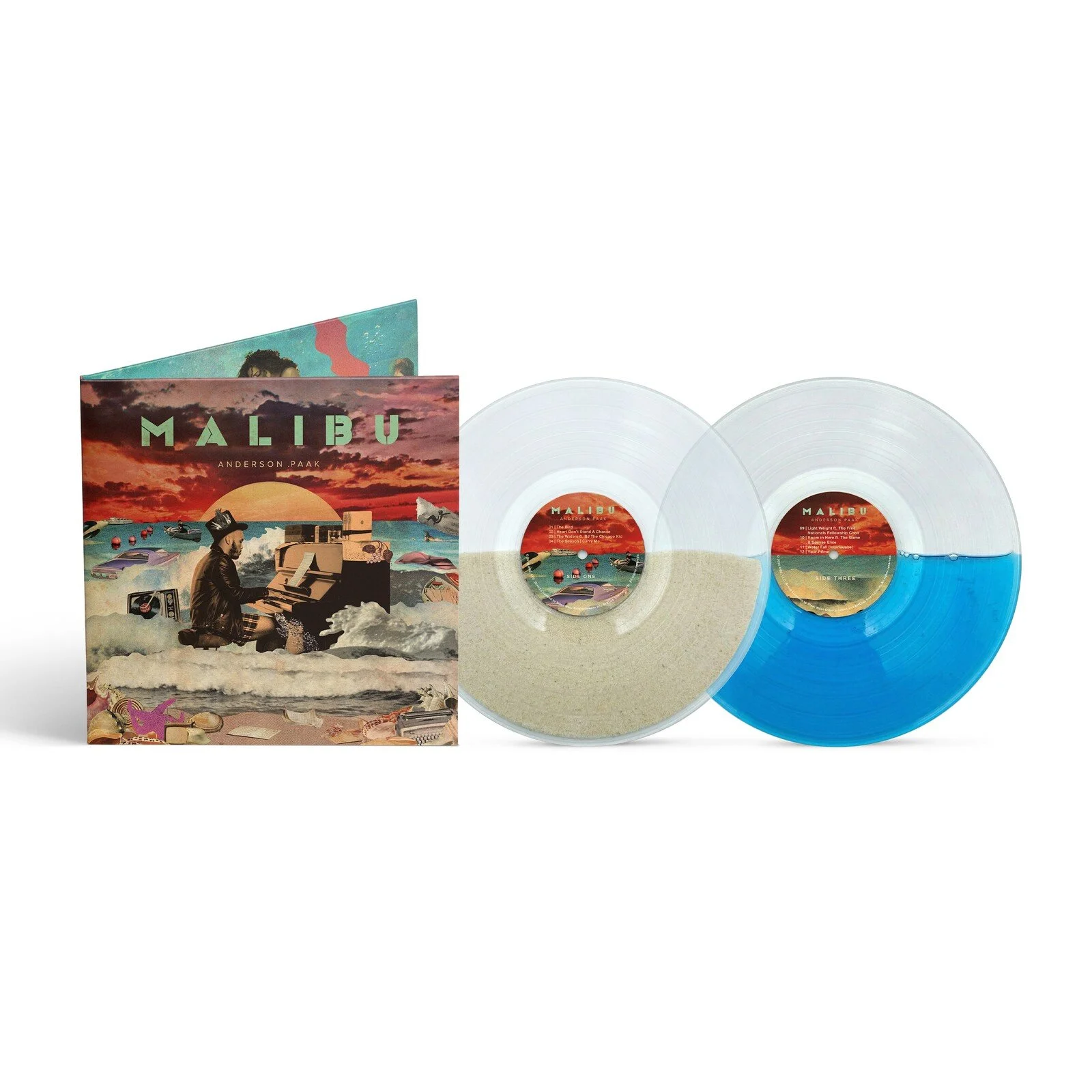 Anderson .Paak - Malibu (10 Year Anniversary) 2LP, Gatefold. Two variants: on Zoetrope vinyl with obi;  and on a very limited Sand & Water Filled Vinyl pressing.