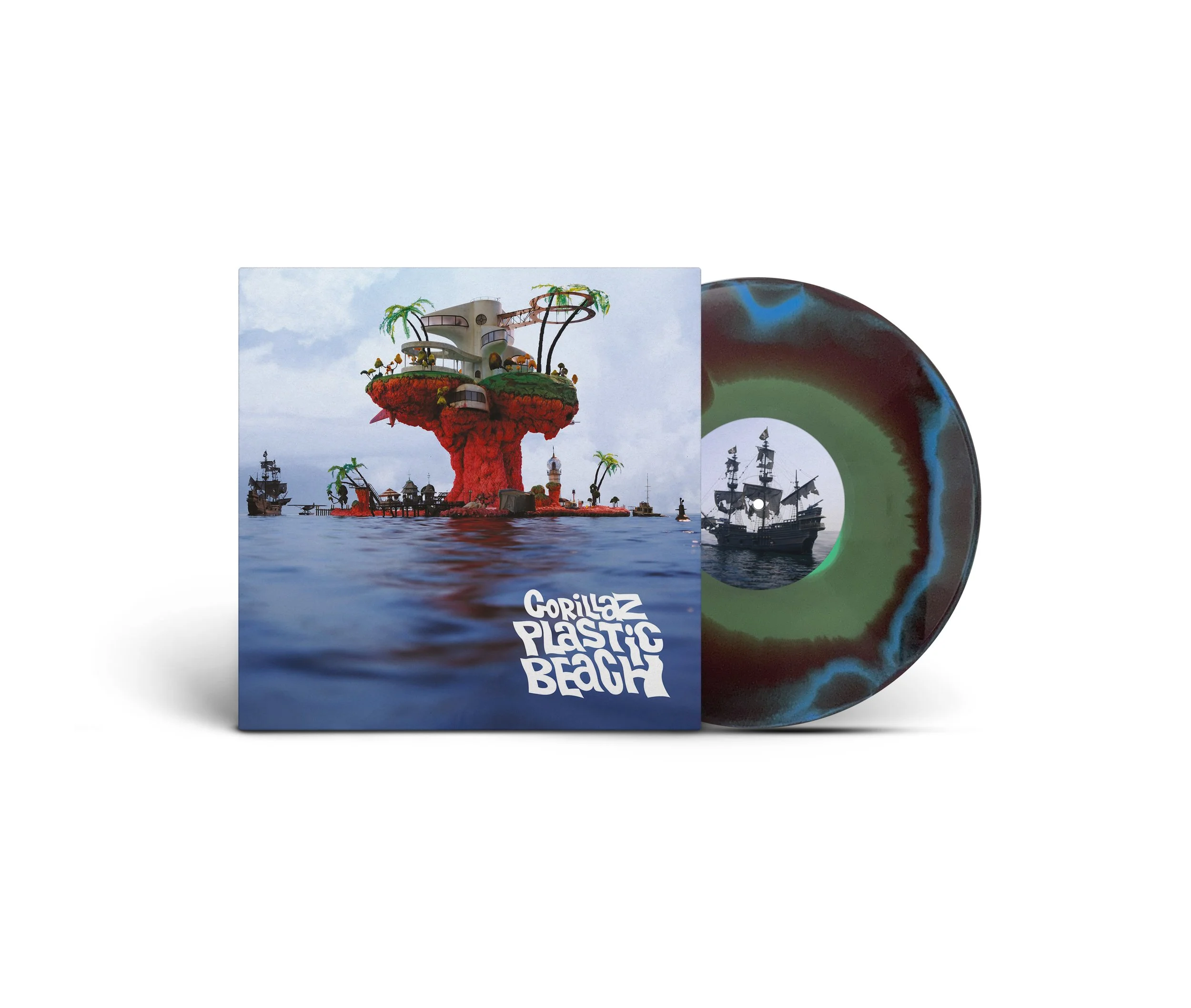 GORILLAZ - PLASTIC BEACH - 1LP Half Speed Master on Hand Pressed, Bespoke 3 Coloured Vinyl. To Be Released 4th December.