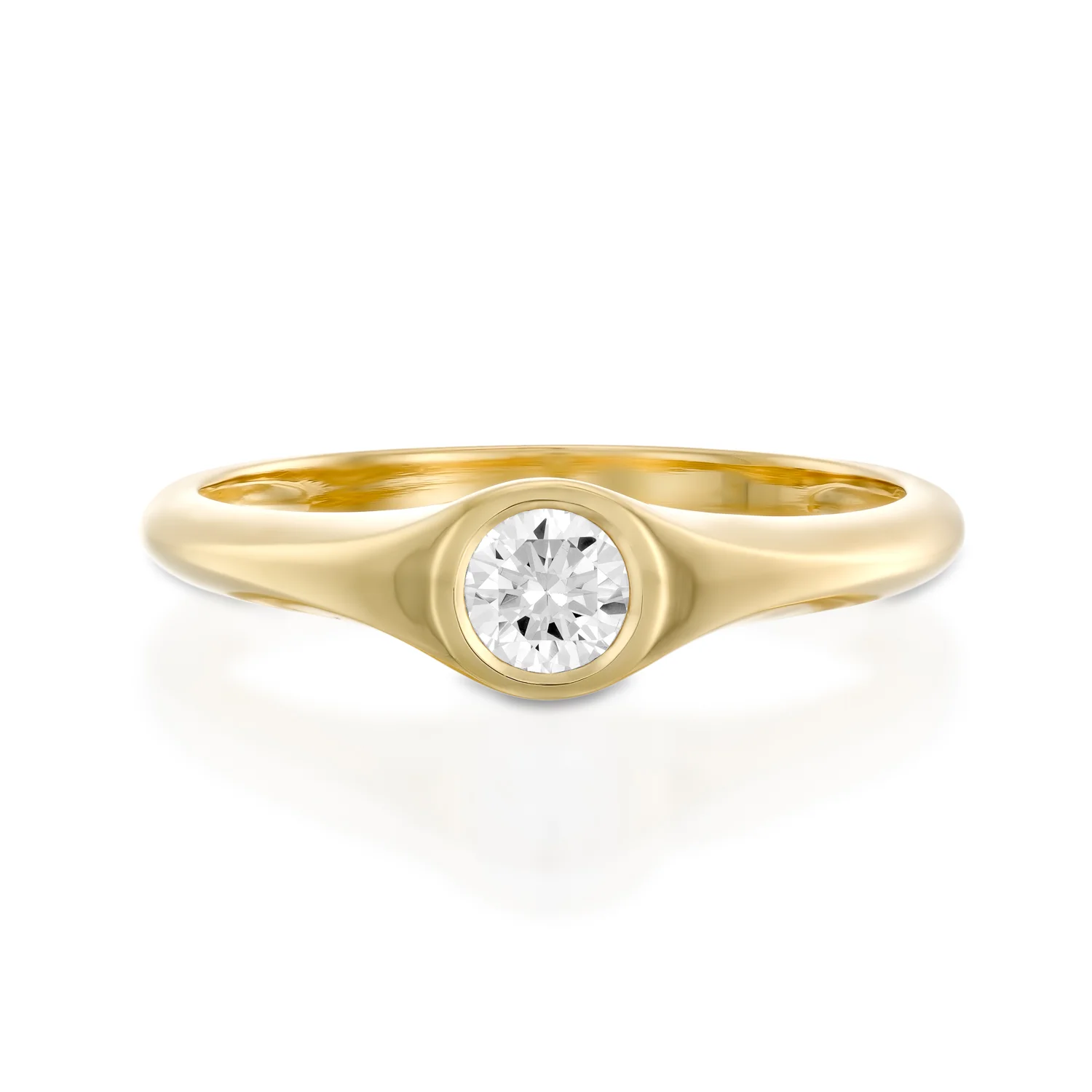 Flow Ring 18k yellow gold and diamond ring