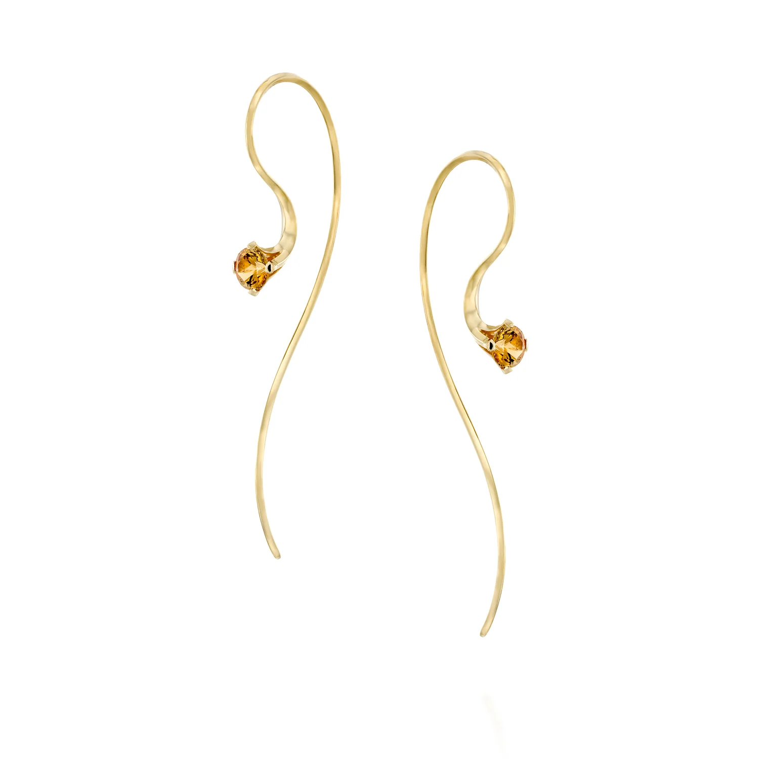 Echo Earrings 18k Yellow Gold with Tourmaline