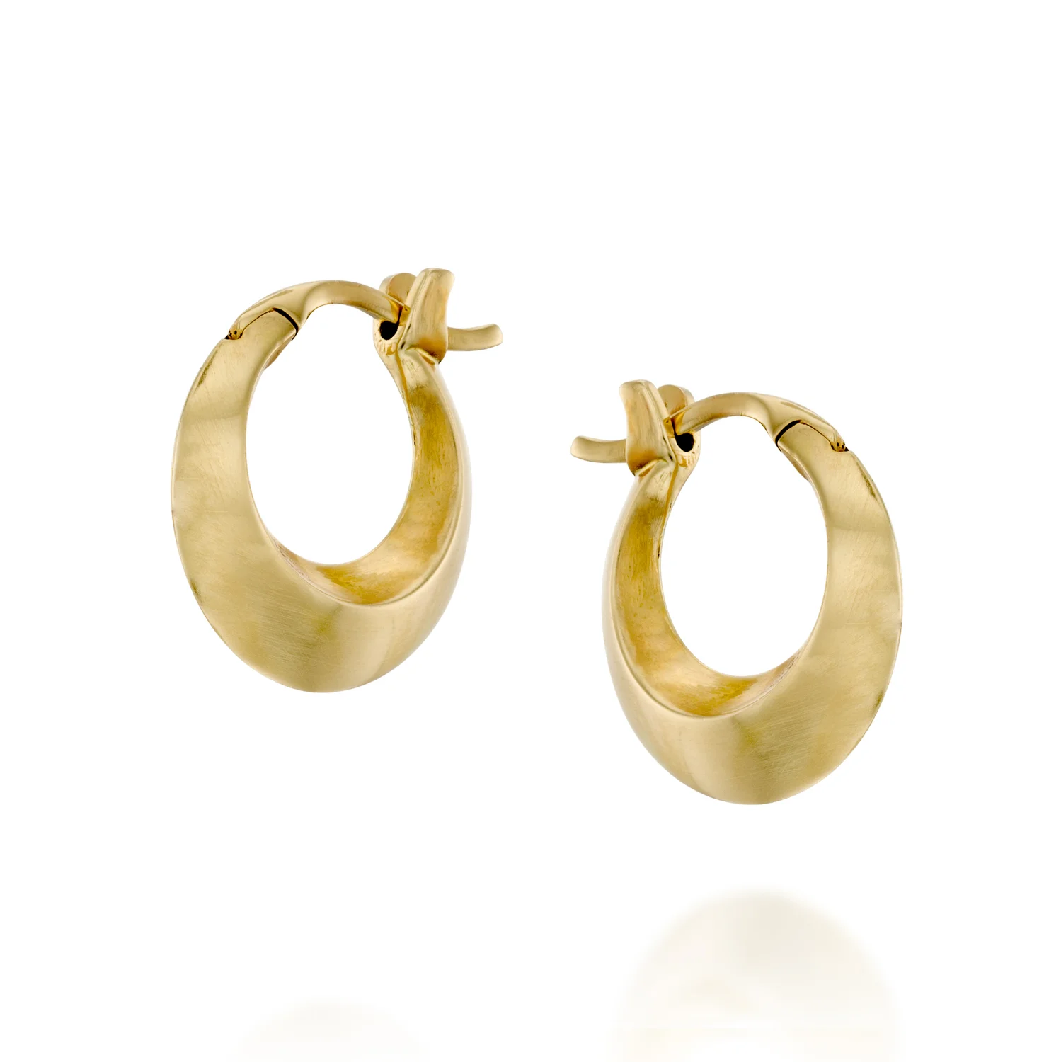 Crescent Hoop Earrings 18k Yellow Gold