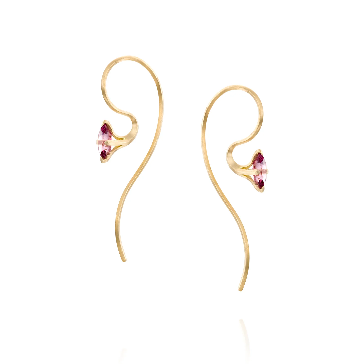 Echo-Garnet-Threader-18k-Gold-Earrings-Perspectivel
