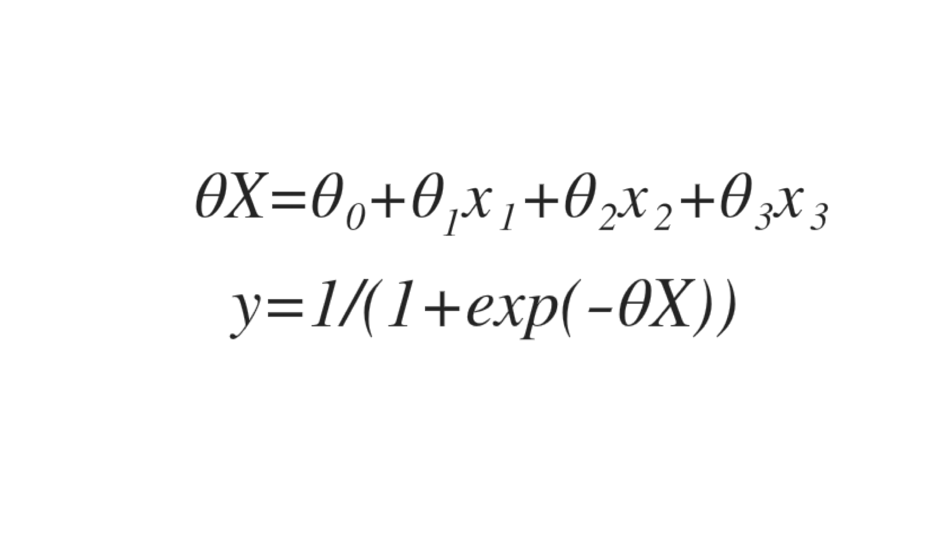  Formulars of "Logistic regression model"