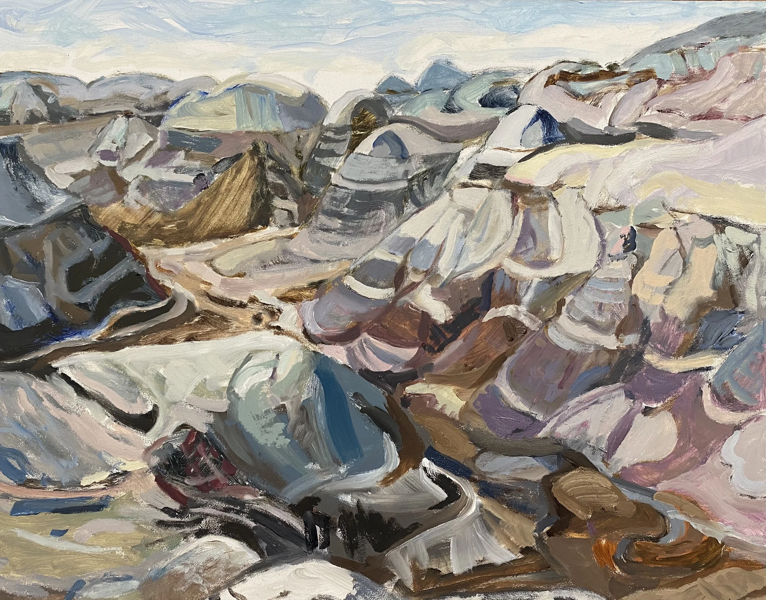 Multicolored Mesa, Oil on Board, 11" x 14", 2020