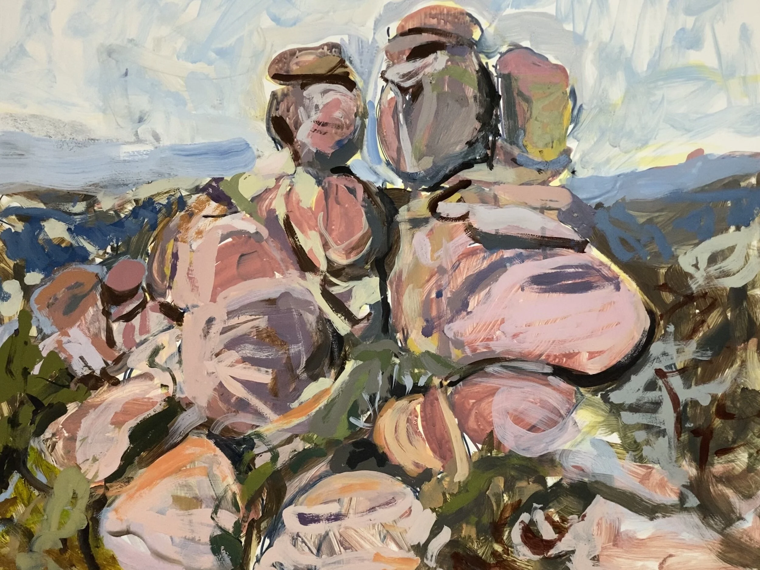 Chiracahua Family, Acrylic on Yupo, 2020