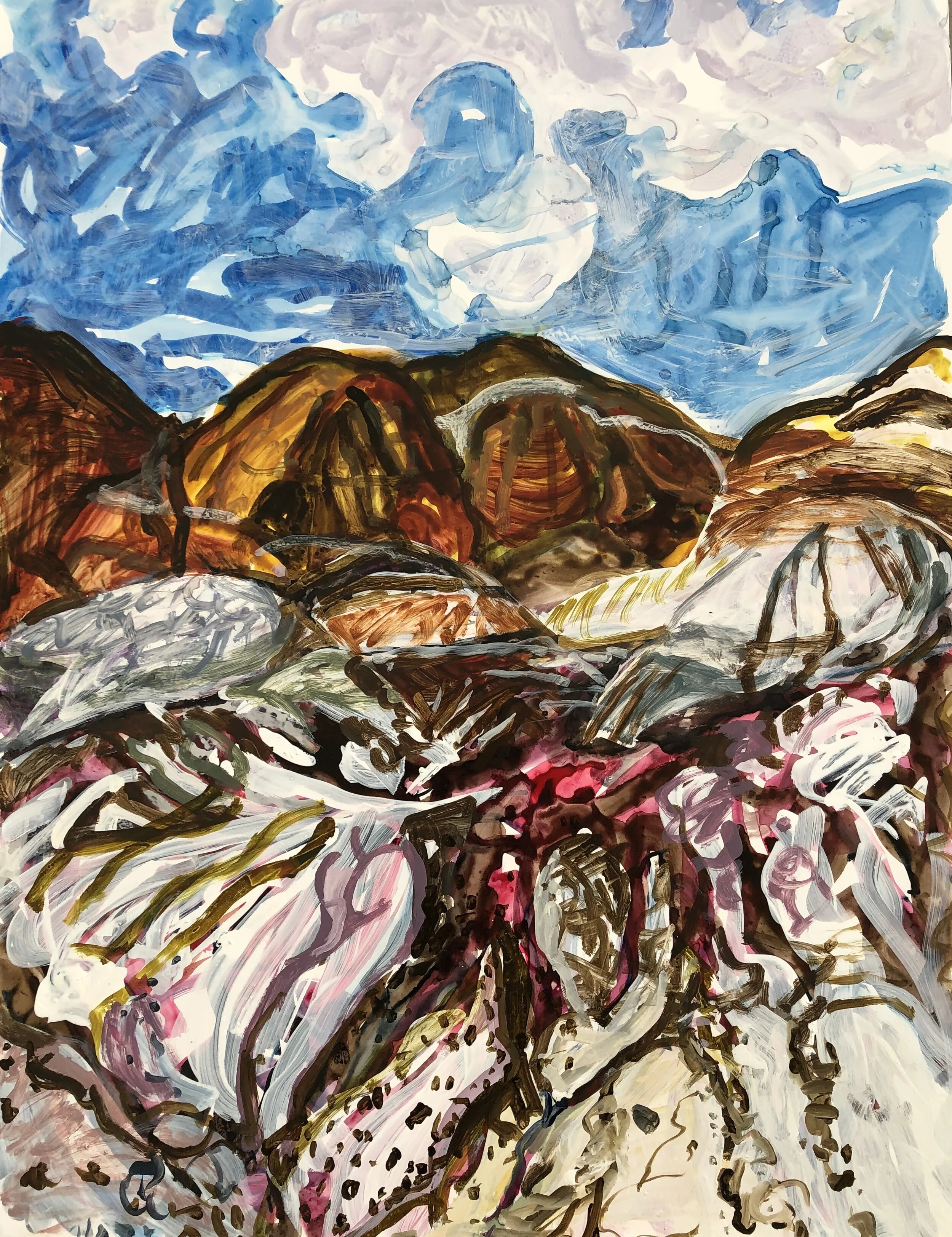 Walking the Blue Mesa, Acrylic on Yupo, 2020