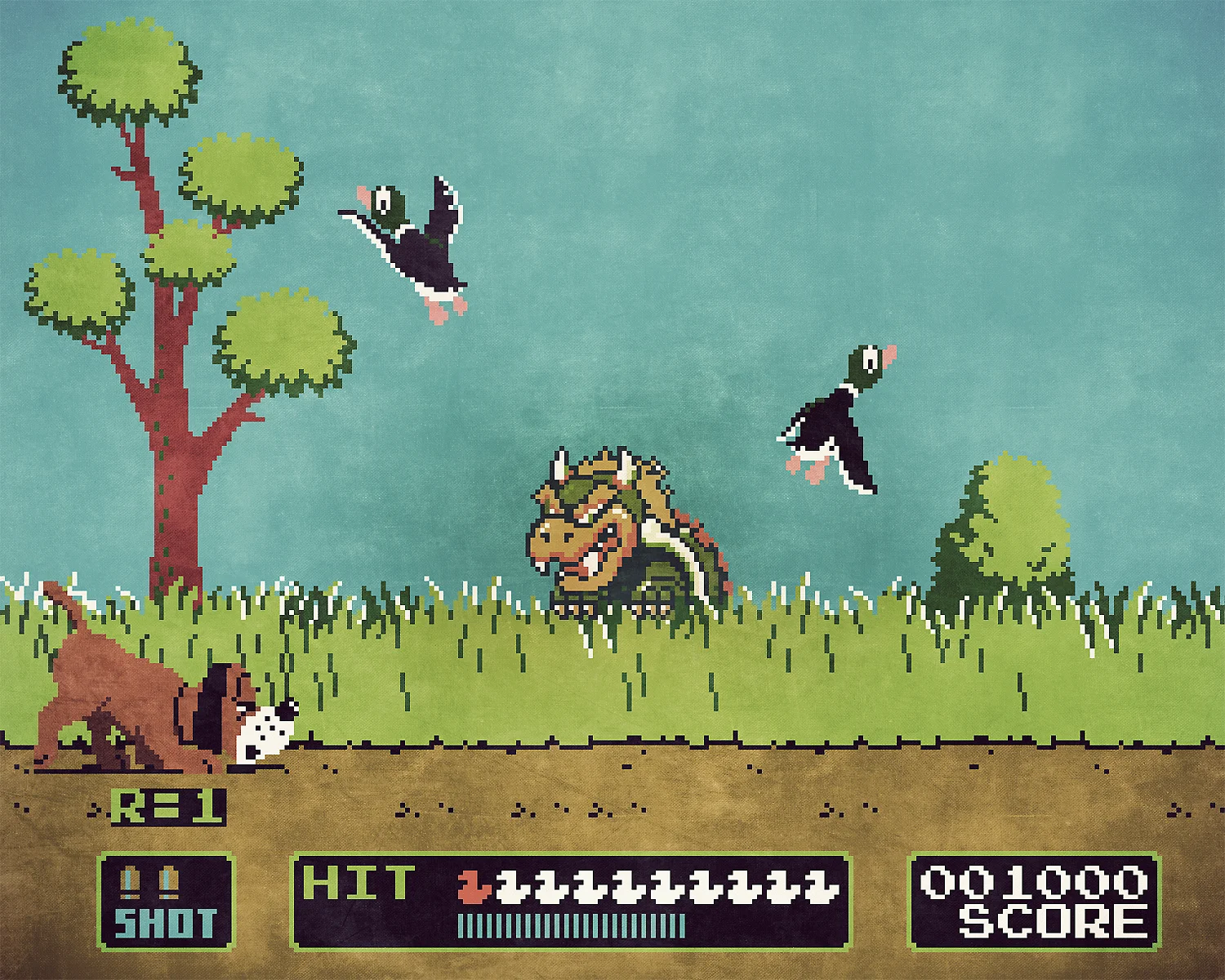 Duck Hunt x Bowser mashup