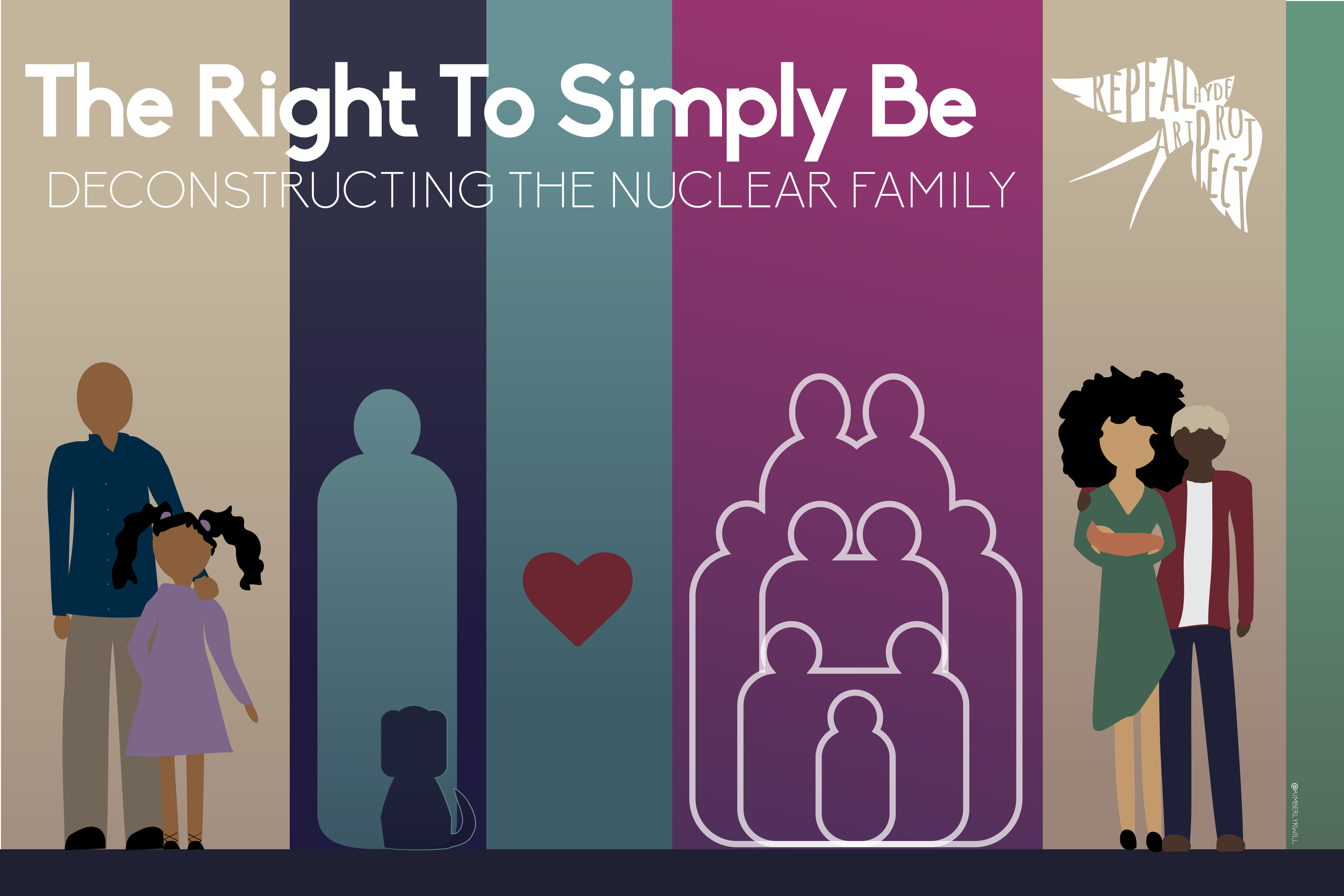 The Right to Simply Be: Deconstructing the Nuclear FamilyArtist Kimberly R. Williams says, "When thinking about a post-oppressive society, I thought about why we choose to have children in the first place... America forces us to strive for the ideal…