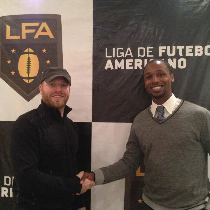 Coach Levy with Darrell Stewart,&nbsp;Assistant General Manager for the Missão Paraná franchise