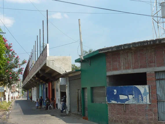 Outside of the Estadio Jorge Calero Suarez Stadium