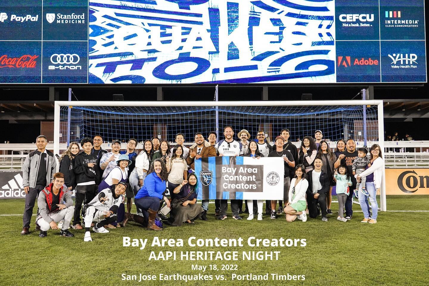 @bayareacontentcreators had a a great night out on the pitch supporting AAPI Heritage Night with the @sjearthquakes. 

#SjQuakesAAPI #Quakes74 #APIFamily #ContactCreator #Lawyer #Attorney #SanJose #BayArea