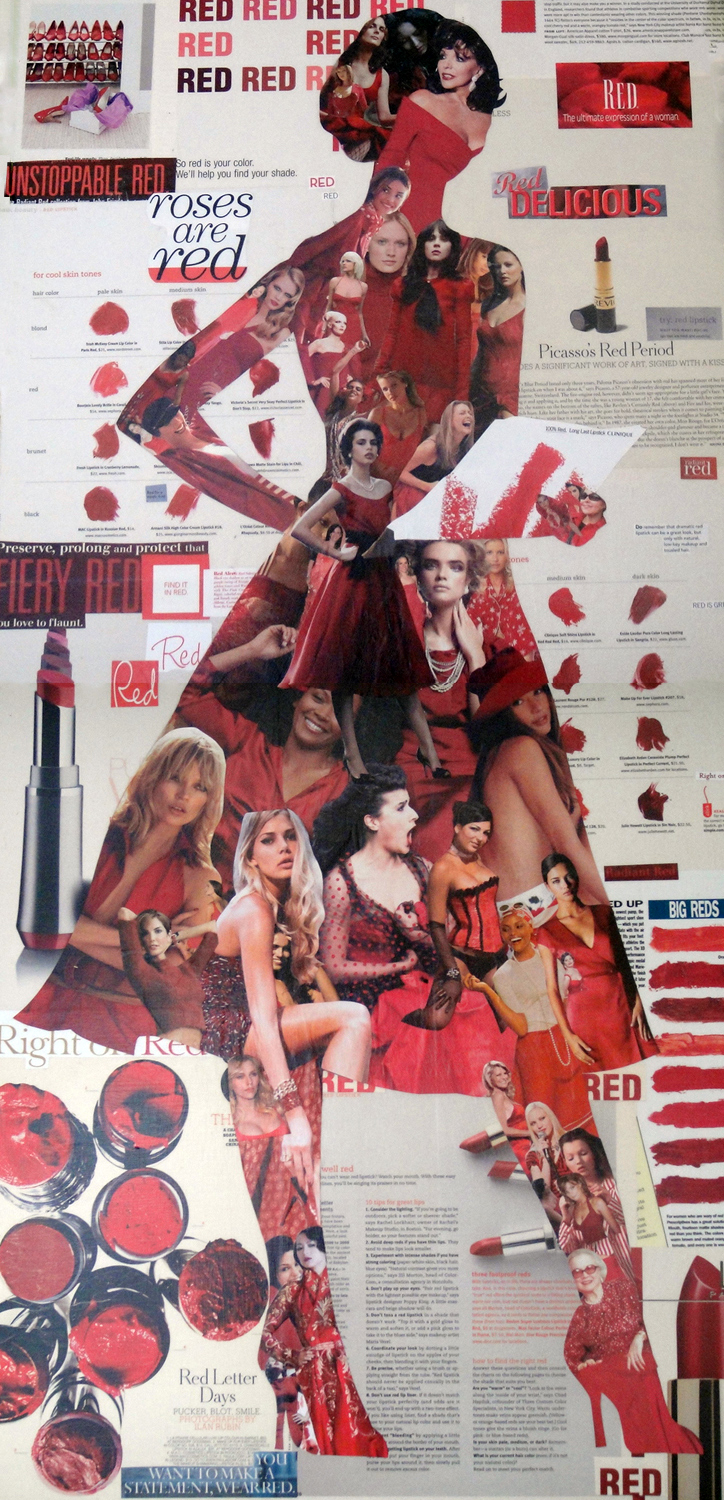 Female Figure Collage Sian Robertson Red For A Week Fun