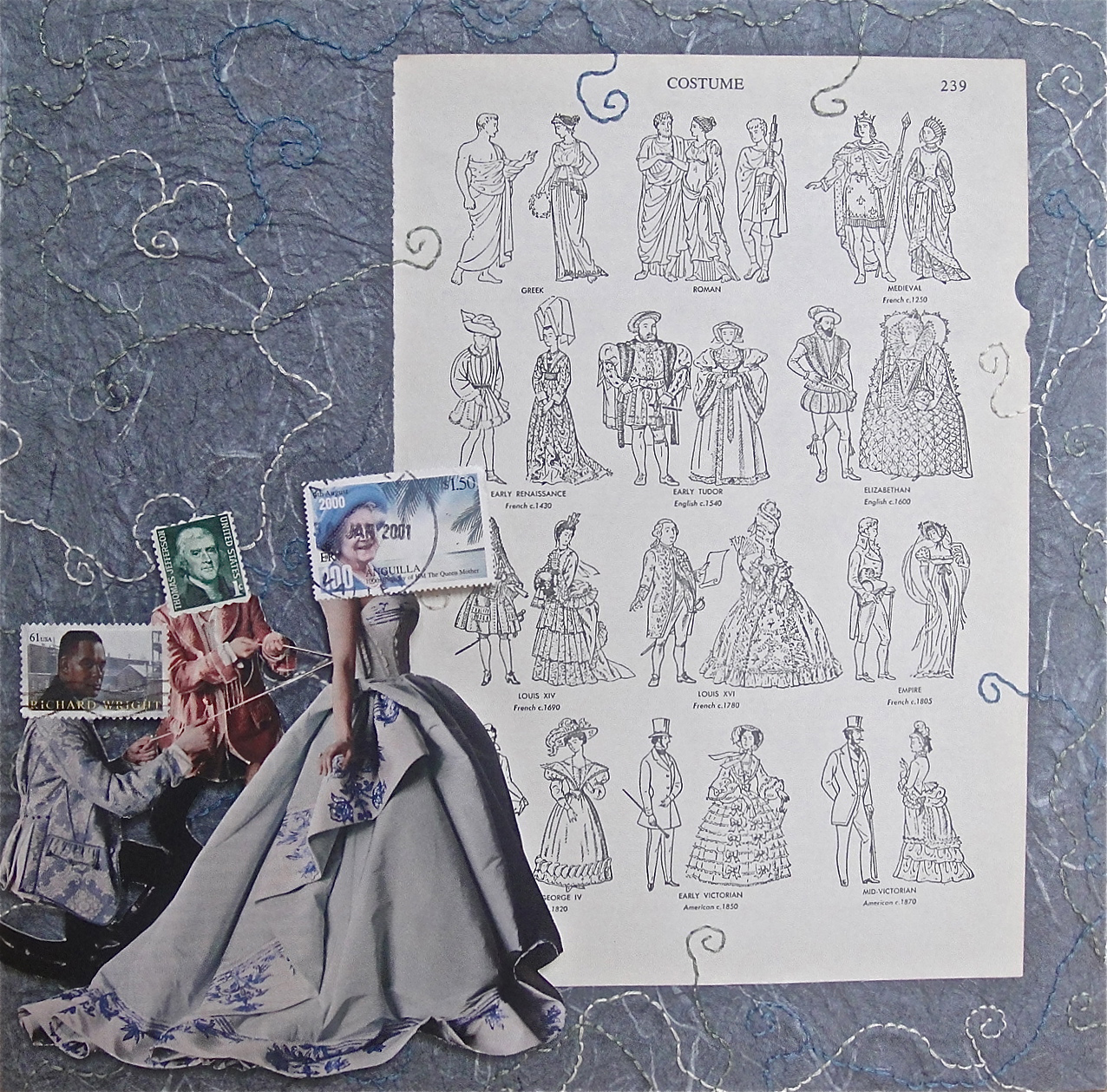 Collage Made With Postage Stamps Sian Robertson Costume