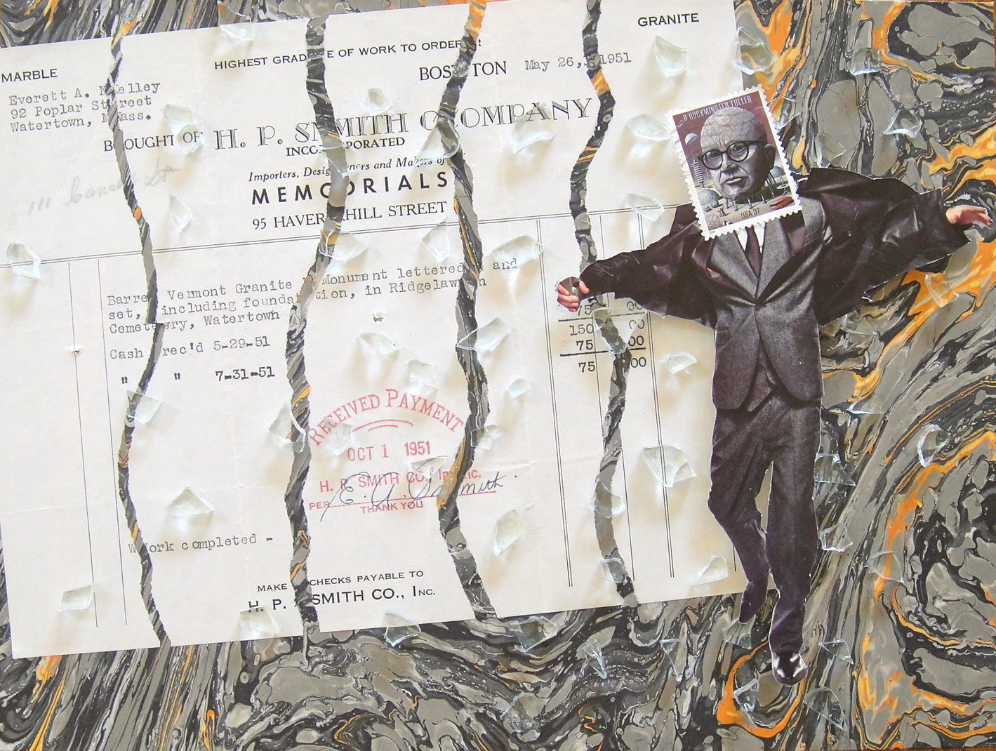  Collage Made From Magazine Clippings and Postage Stamps Sian Robertson Work Completed 