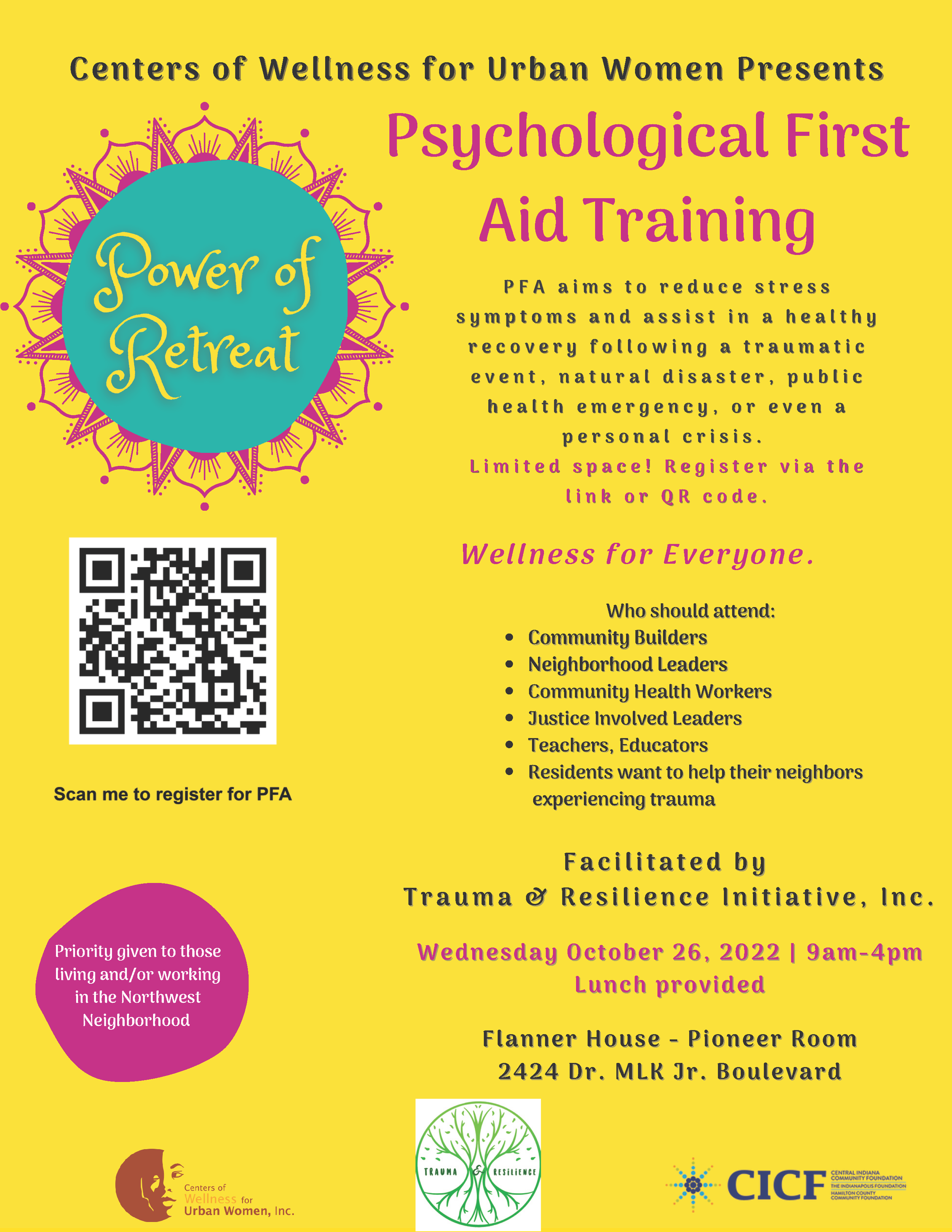 Psychological First Aid Training — Centers of Wellness for Urban Women