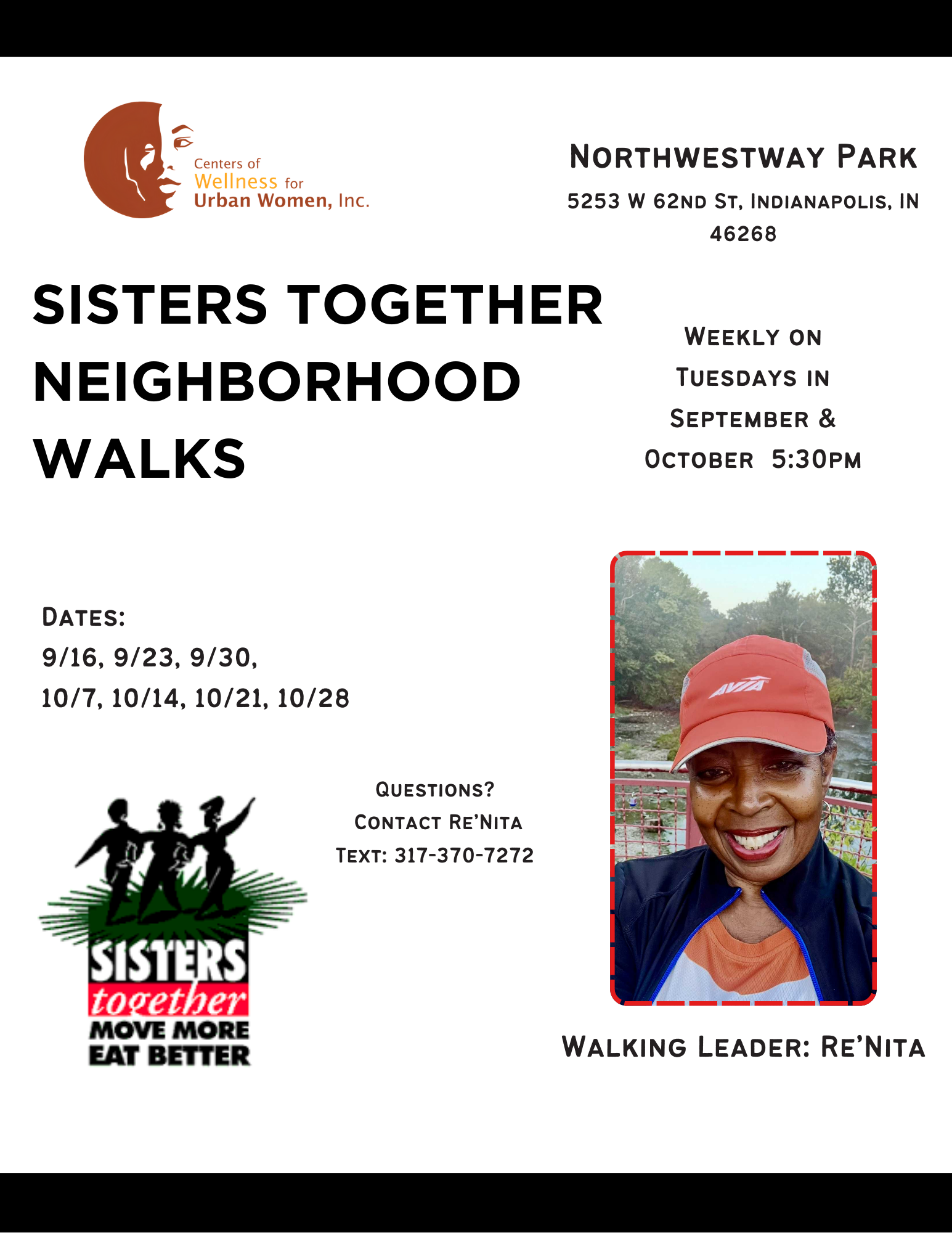 Tranquility Tuesdays with Re'Nita: Sisters Together Neighborhood Walks 