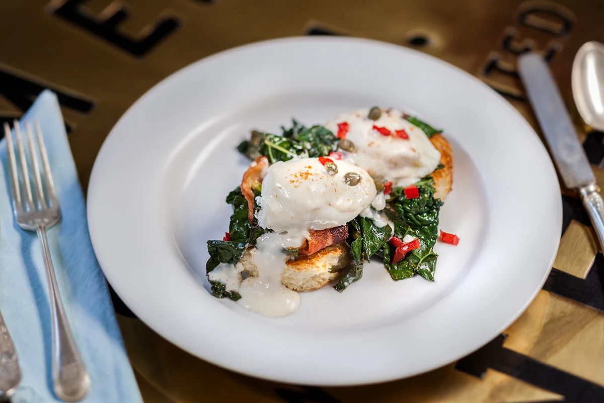 Poached Eggs over Spinach