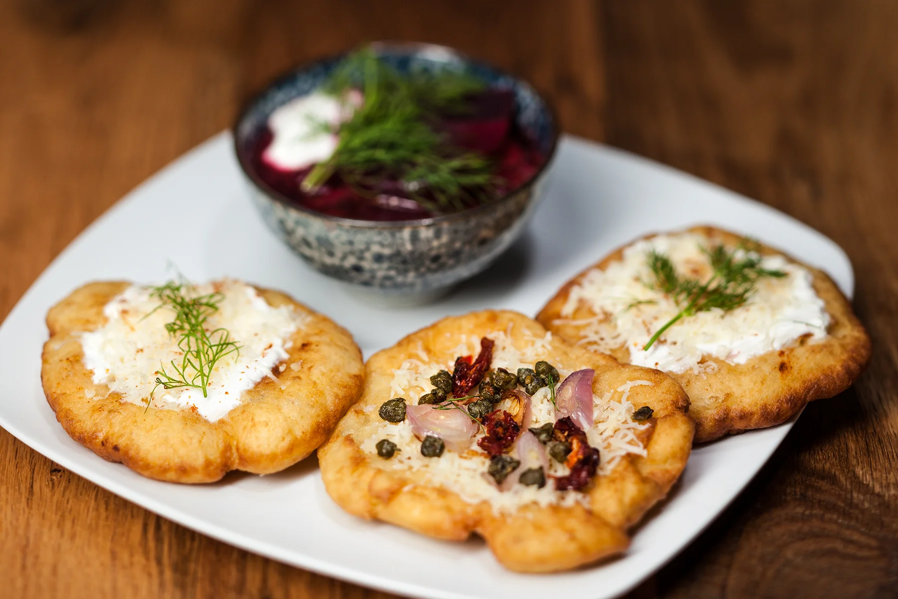 Hungarian Lángos and Borscht