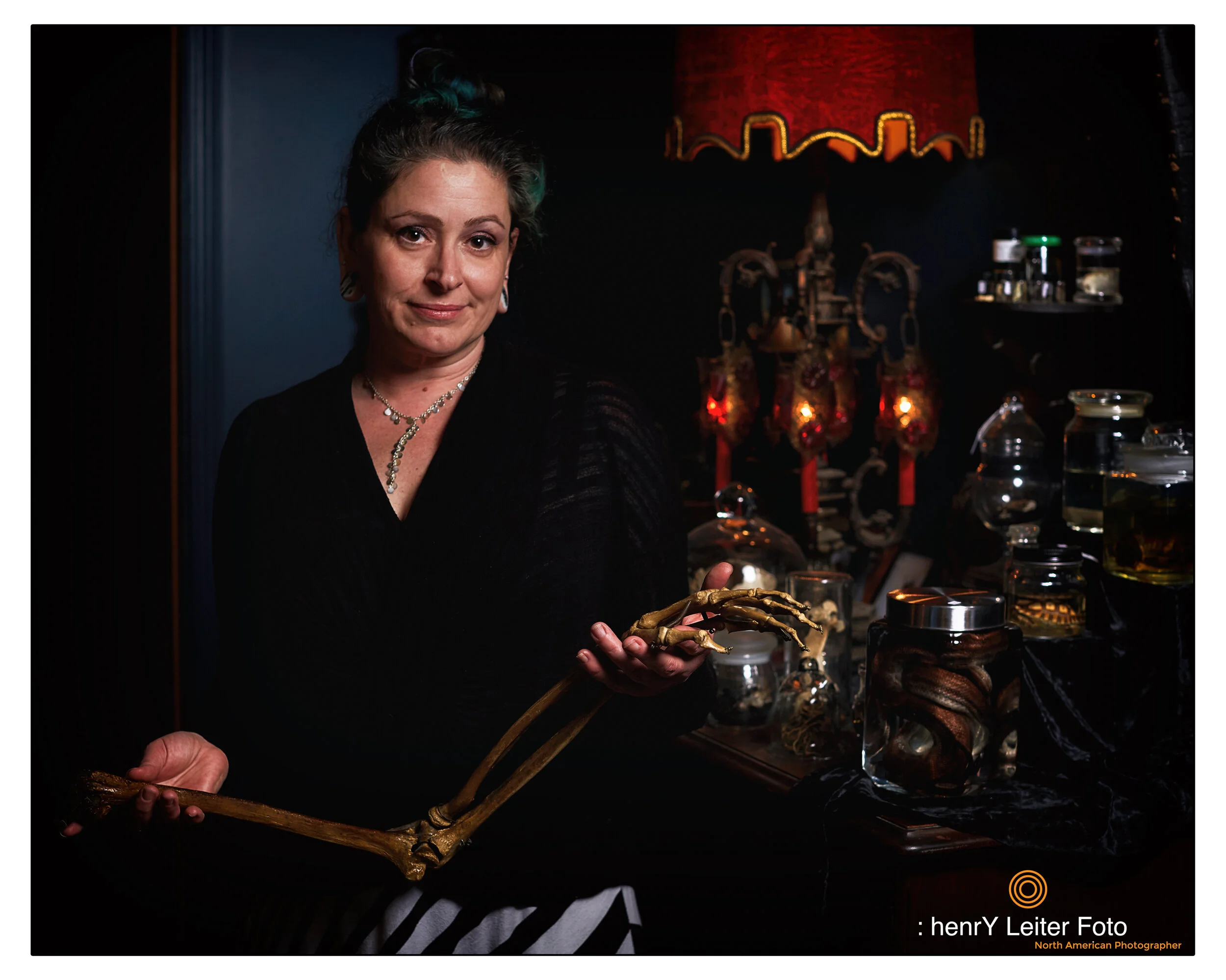 Portrait of the artist Tiffany Boggins at Witch Lab, by photographer henrY Leiter.