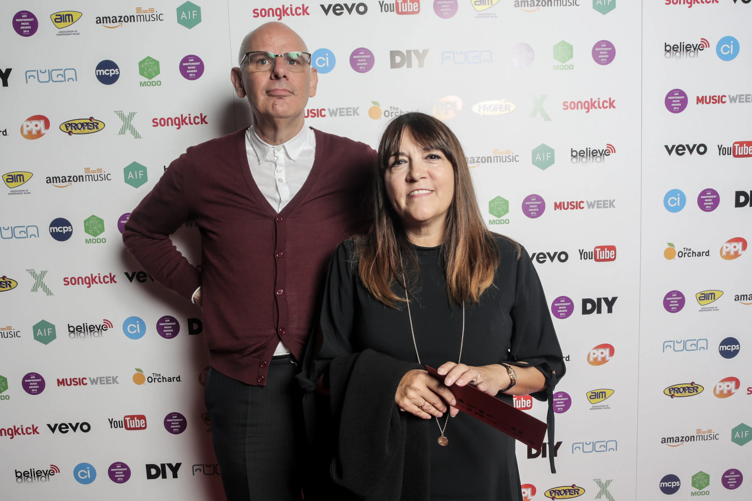 Geoff Travis & Jeannette Lee AIM Music Awards 2016