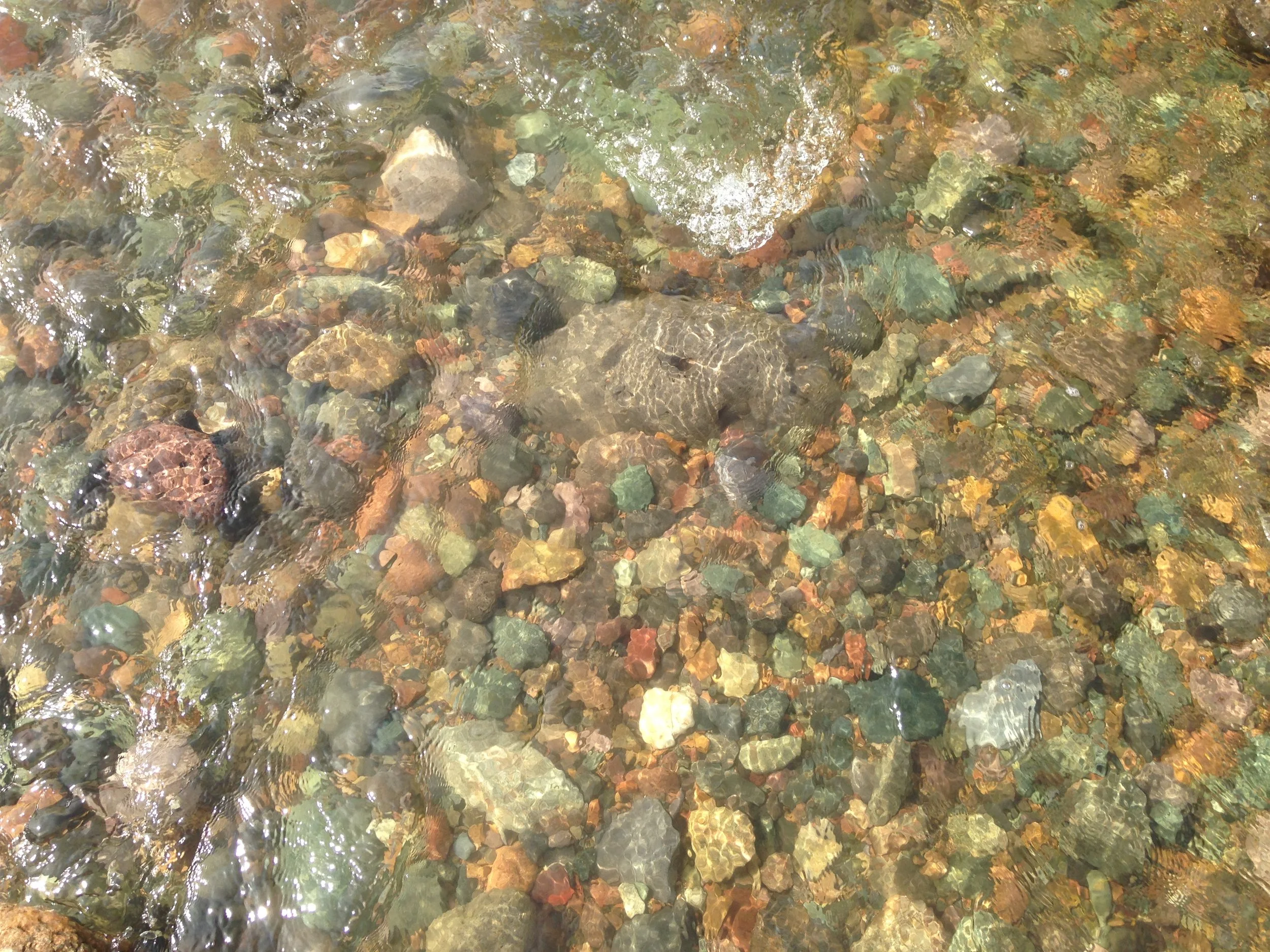 Water running over creek bed