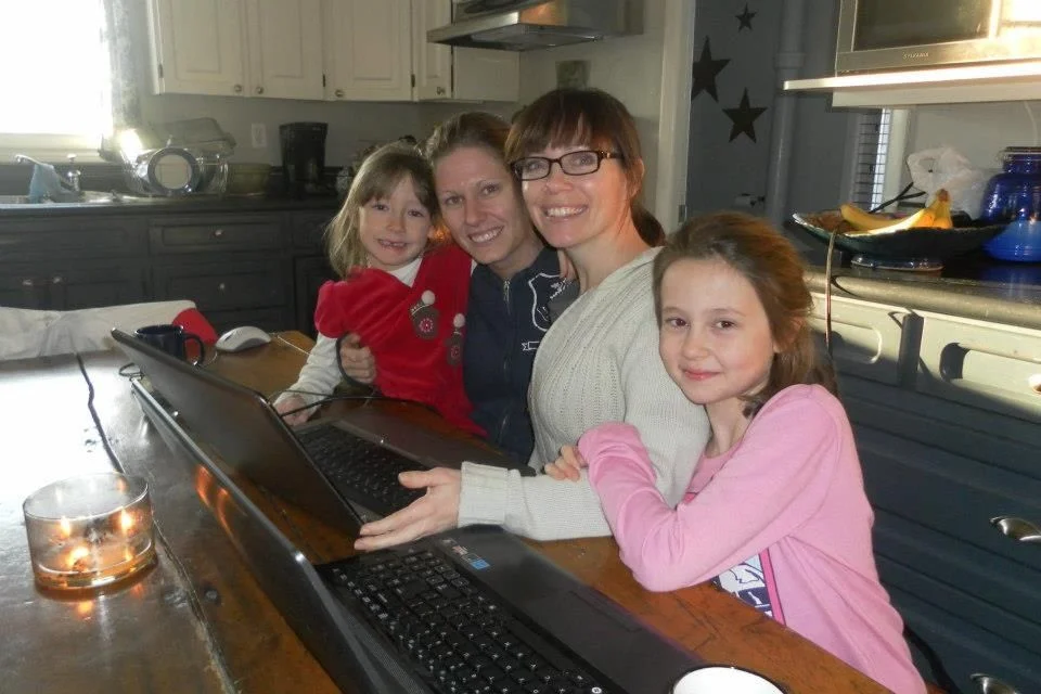 An adoptive mom, her daughters and their support worker