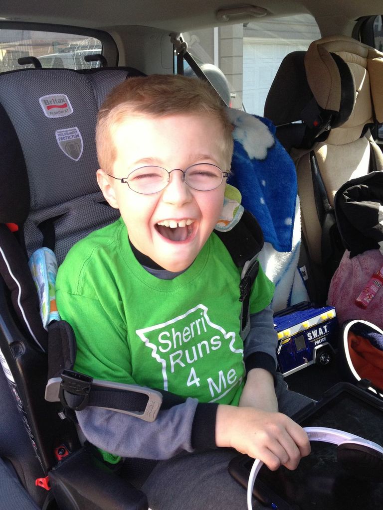 A young boy who was adopted by his foster family
